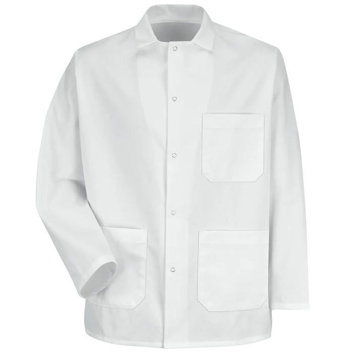Red Kap® Men's Short Butcher Coat with Five Gripper Front - White - 0406WH