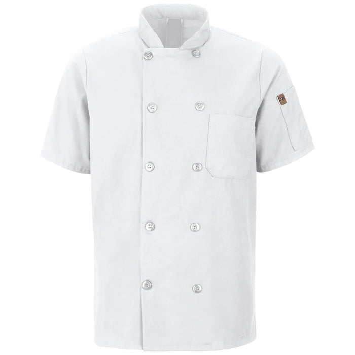 Red Kap® Men's Short Sleeve Chef Coat with OilBlok +MIMIX® - 046X