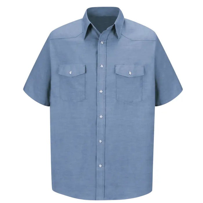 Red Kap® Men's Short Sleeve Deluxe Western Style Shirt - Light Blue - SC24