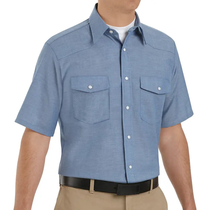 Red Kap® Men's Short Sleeve Deluxe Western Style Shirt - Light Blue - SC24