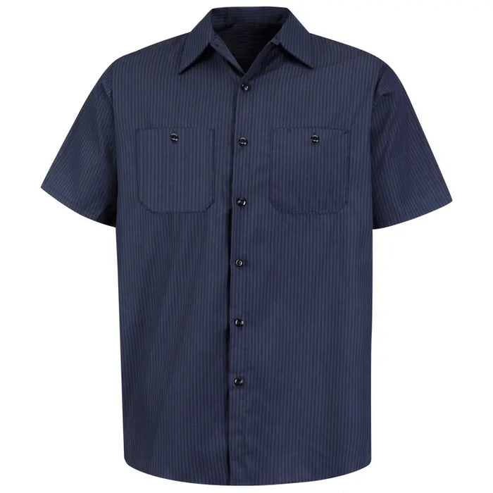 Red Kap® Men's Short Sleeve Durastripe® Work Shirt - Navy - SP24