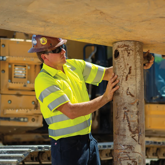 Red Kap® Men's Short Sleeve Hi-Visibility Ripstop Work Shirt with MIMIX® + OilBlok - SX24AB