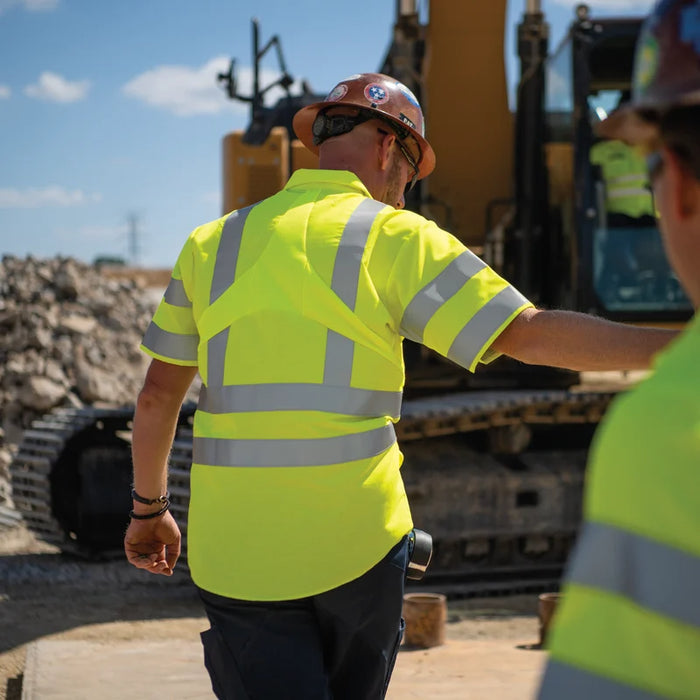 Red Kap® Men's Short Sleeve Hi-Visibility Ripstop Work Shirt with MIMIX® + OilBlok - SX24AB