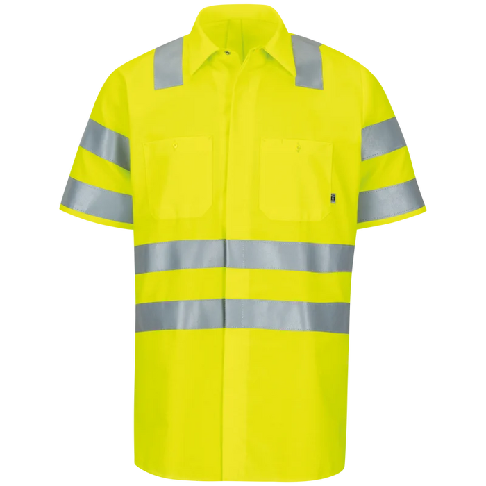 Red Kap® Men's Short Sleeve Hi-Visibility Ripstop Work Shirt with MIMIX® + OilBlok - SX24AB