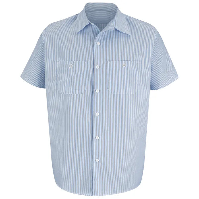 Red Kap® Men's Short Sleeve Industrial Stripe Work Shirt - Wrinkle Resistant - SL20