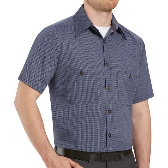 Red Kap® Men's Short Sleeve Micro check Uniform Shirt - SP20