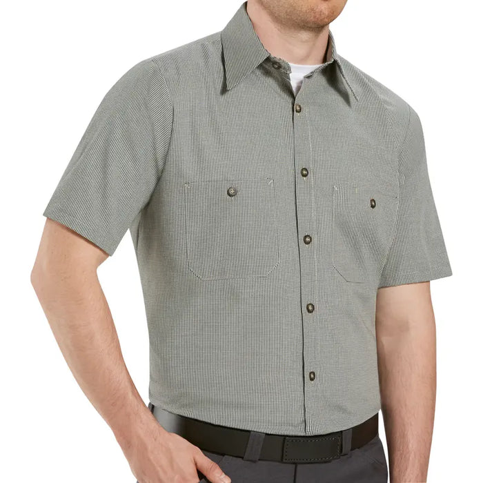 Red Kap® Men's Short Sleeve Micro check Uniform Shirt - SP20
