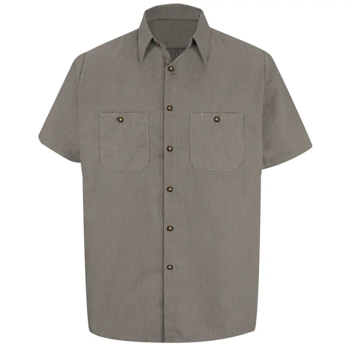 Red Kap® Men's Short Sleeve Micro check Uniform Shirt - SP20