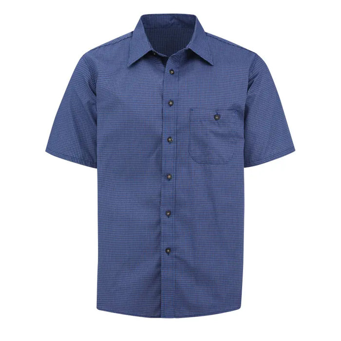 Red Kap® Men's Short Sleeve Mini-Plaid Uniform Shirt - Wrinkle Resistant - SP84