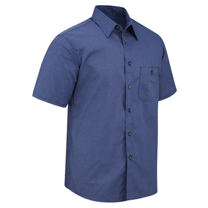 Red Kap® Men's Short Sleeve Mini-Plaid Uniform Shirt - Wrinkle Resistant - SP84