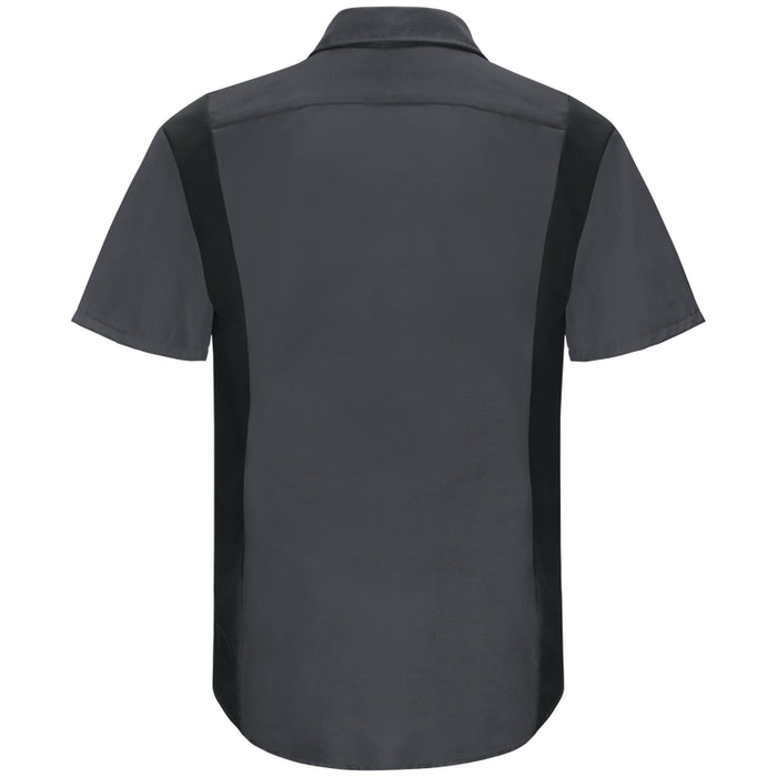 Red Kap® Men's Short Sleeve Performance Plus Shirt - Oilblok Technology - Charcoal / Black Mesh - SY42