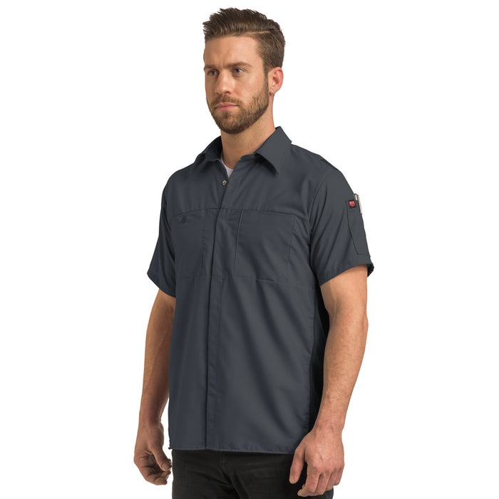 Red Kap® Men's Short Sleeve Performance Plus Shirt - Oilblok Technology - Charcoal / Black Mesh - SY42