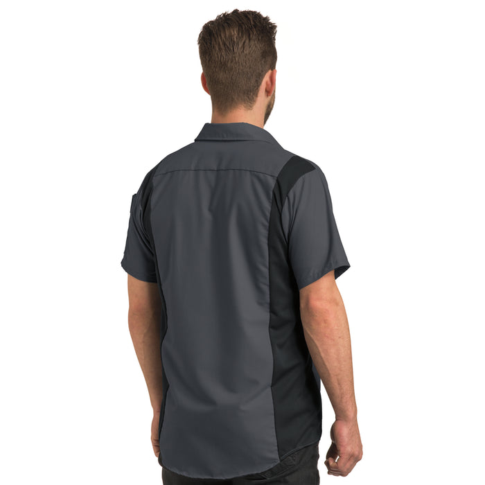 Red Kap® Men's Short Sleeve Performance Plus Shirt - Oilblok Technology - Charcoal / Black Mesh - SY42