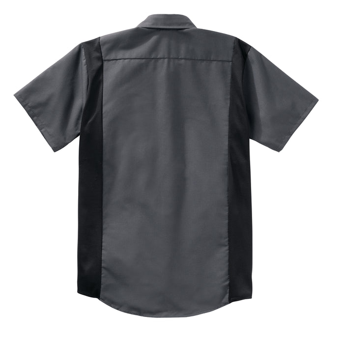 Red Kap® Men's Short Sleeve Performance Plus Shirt - Oilblok Technology - Charcoal / Black Mesh - SY42