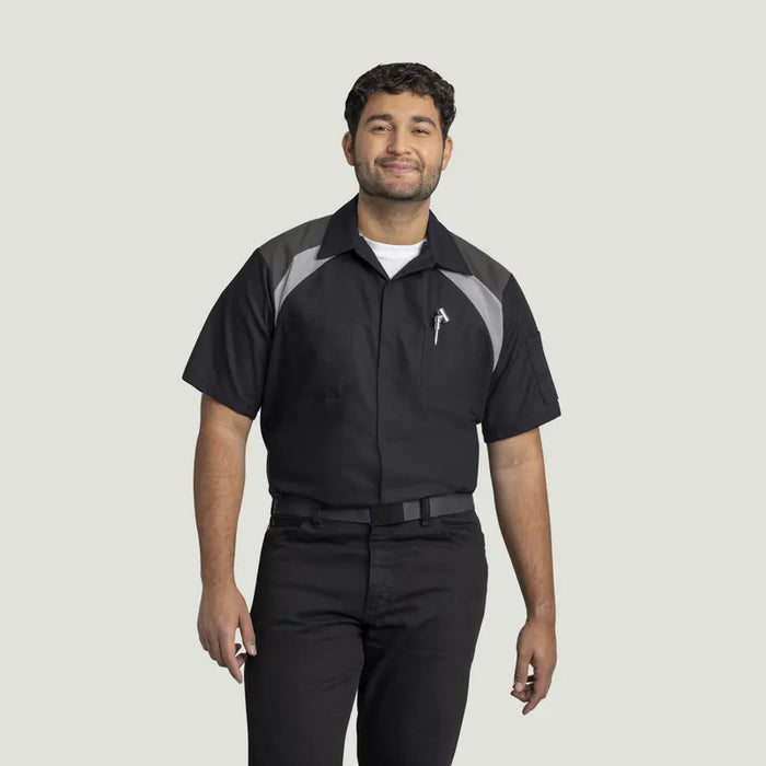 Red Kap® Men's Short Sleeve Tri-Color Work Shirt - SY28-TRI-COLOR