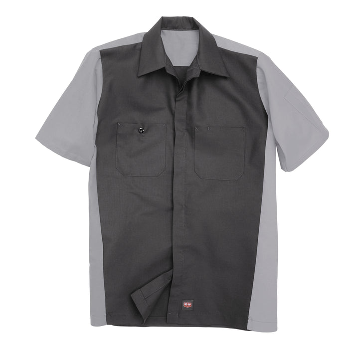 Red Kap® Men's Short Sleeve Two-Tone Crew Shirt - Charcoal/Gray - SY20