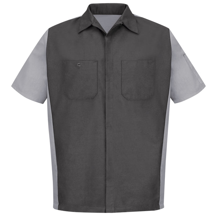 Red Kap® Men's Short Sleeve Two-Tone Crew Shirt - Charcoal/Gray - SY20