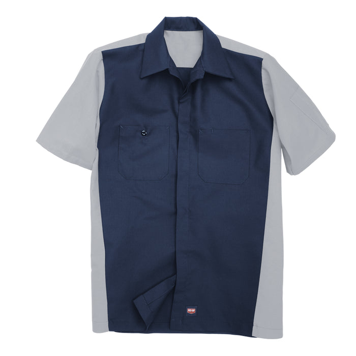 Red Kap® Men's Short Sleeve Two-Tone Crew Shirt - Navy/Light Gray - SY20