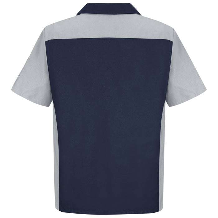 Red Kap® Men's Short Sleeve Two-Tone Crew Shirt - Navy/Light Gray - SY20