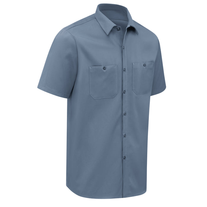 Red Kap® Men's Short Sleeve Wrinkle-Resistant Cotton Work Shirt - Postman Blue - SC40