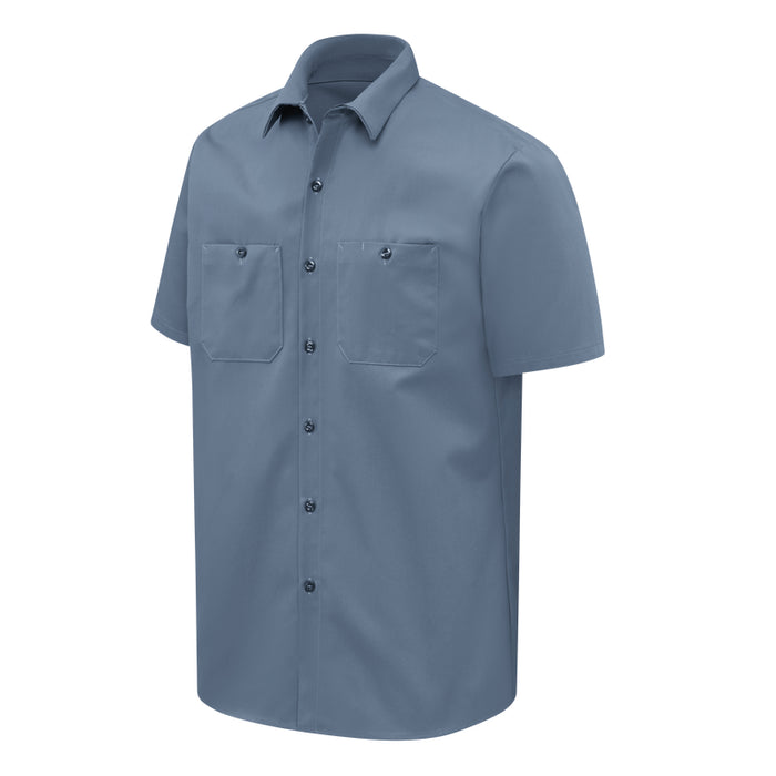 Red Kap® Men's Short Sleeve Wrinkle-Resistant Cotton Work Shirt - Postman Blue - SC40