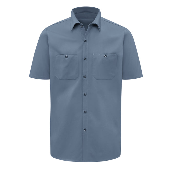Red Kap® Men's Short Sleeve Wrinkle-Resistant Cotton Work Shirt - Postman Blue - SC40