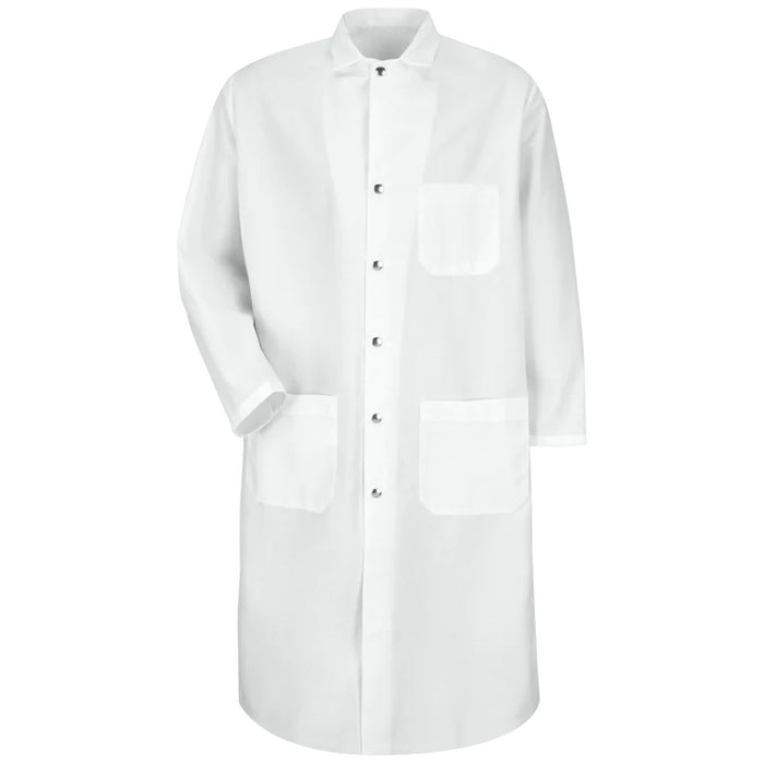 Red Kap® Men's Spun Polyester Butcher Coat - White - KS58WH
