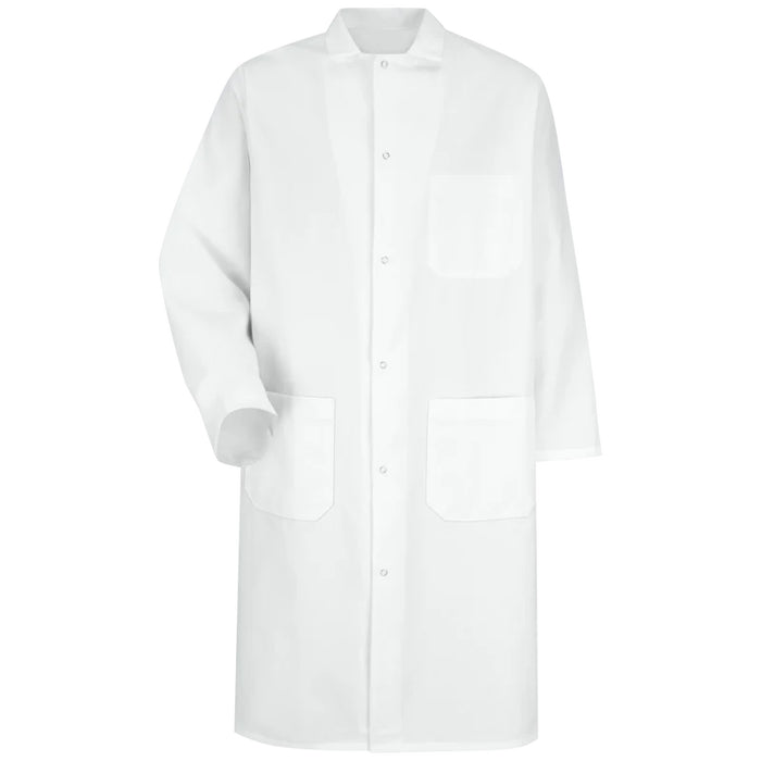 Red Kap® Men's Twill Blend Butcher Frock with Side Vent Openings - White - 4004WH
