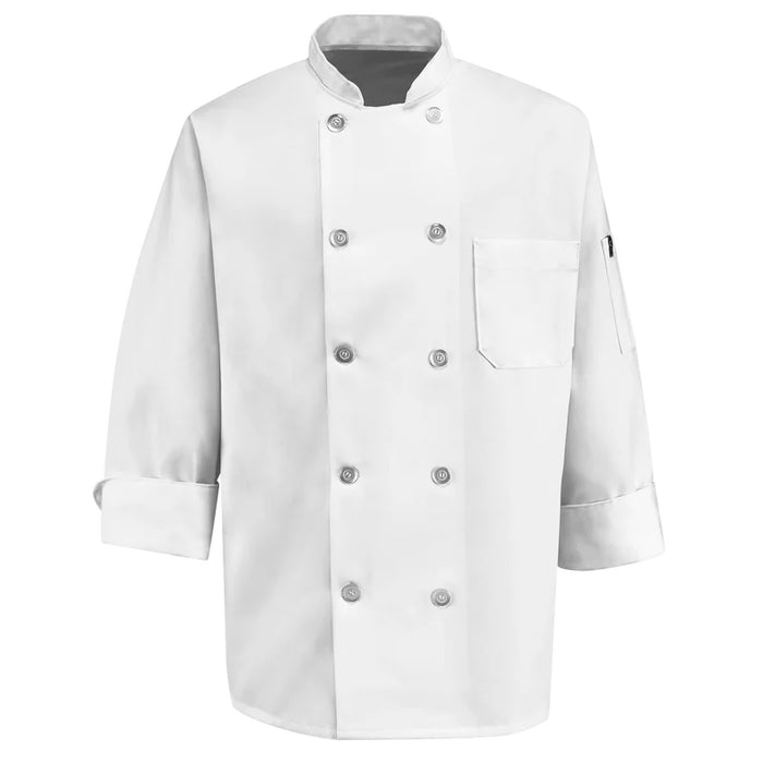 Red Kap® Plain Weave Chef Coat - White - 0423WH