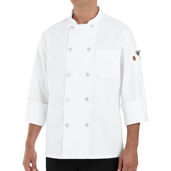 Red Kap® Professional Pearl Button Chef Coat - White - 0415WH