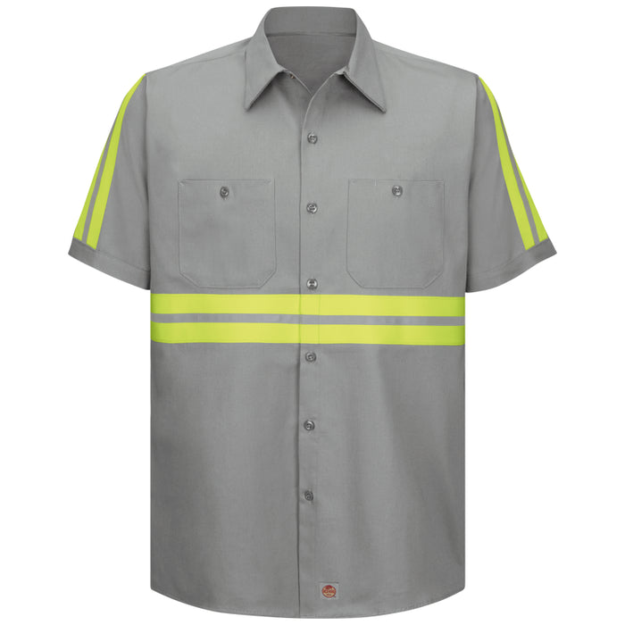 Red Kap® Short Sleeve Enhanced Visibility Cotton Work Shirt  - SC40-EHV