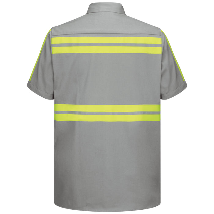 Red Kap® Short Sleeve Enhanced Visibility Cotton Work Shirt  - SC40-EHV