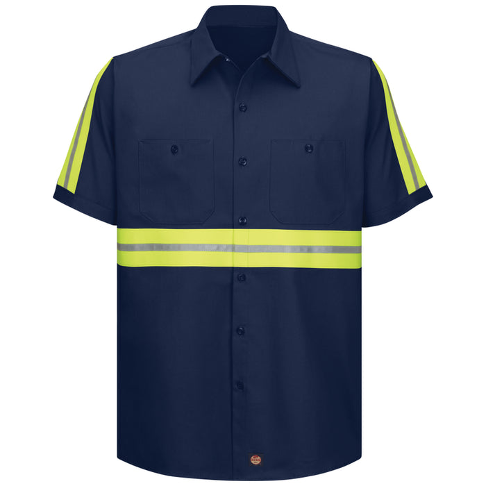 Red Kap® Short Sleeve Enhanced Visibility Cotton Work Shirt  - SC40-EHV