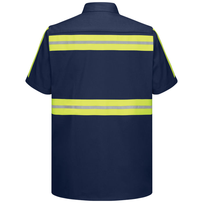 Red Kap® Short Sleeve Enhanced Visibility Cotton Work Shirt  - SC40-EHV