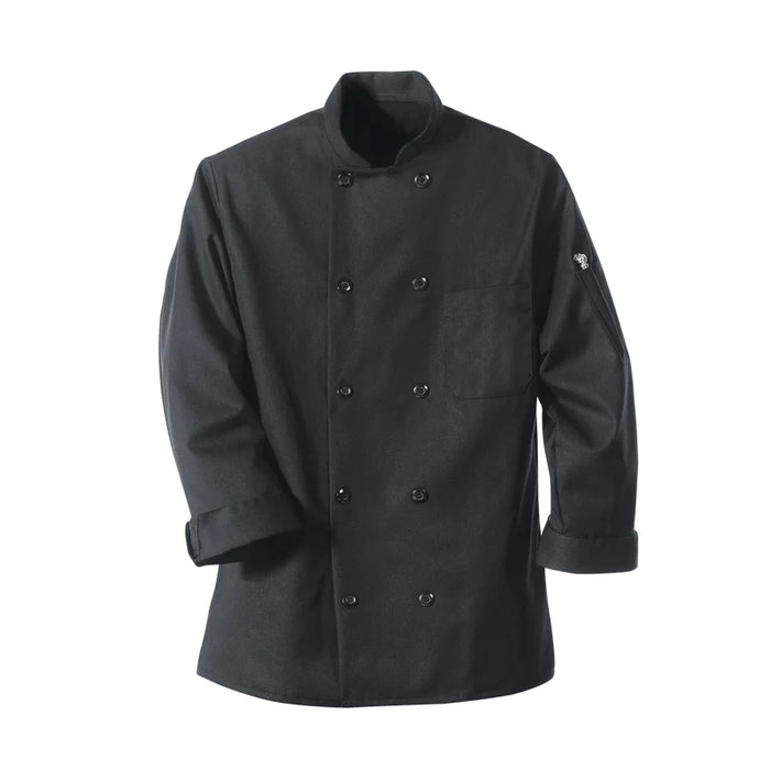 Red Kap® Spun Polyester Two Piece Sleeve Chef Coat - Black - 0425BK