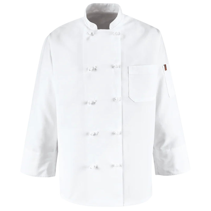 Red Kap® Double-Breasted Neckline Chef Coat with Thermometer Pocket - White - 0421WH