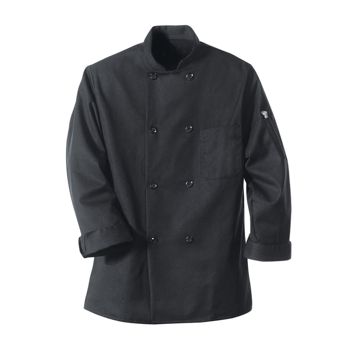 Red Kap® Twill Blend with Stand up Collar Chef Coat - Black - KT76BK