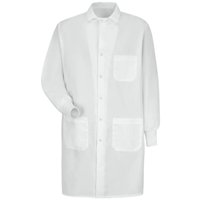 Red Kap® Unisex Specialized Knit Cuffed Lab Coat with Lower Exterior Pocket - White - KP72WH