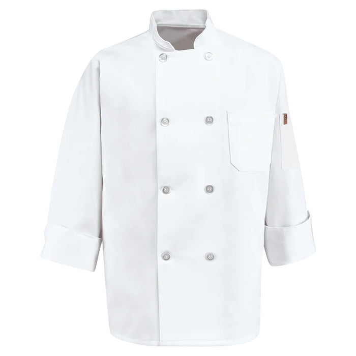 Red Kap® Versatile and Comfortable Chef Coat with Thermometer Pocket - White - 0413WH