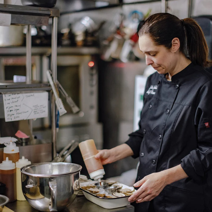 Red Kap® Women's Deluxe Airflow Chef Coat with Double-Breasted Closure - 053w