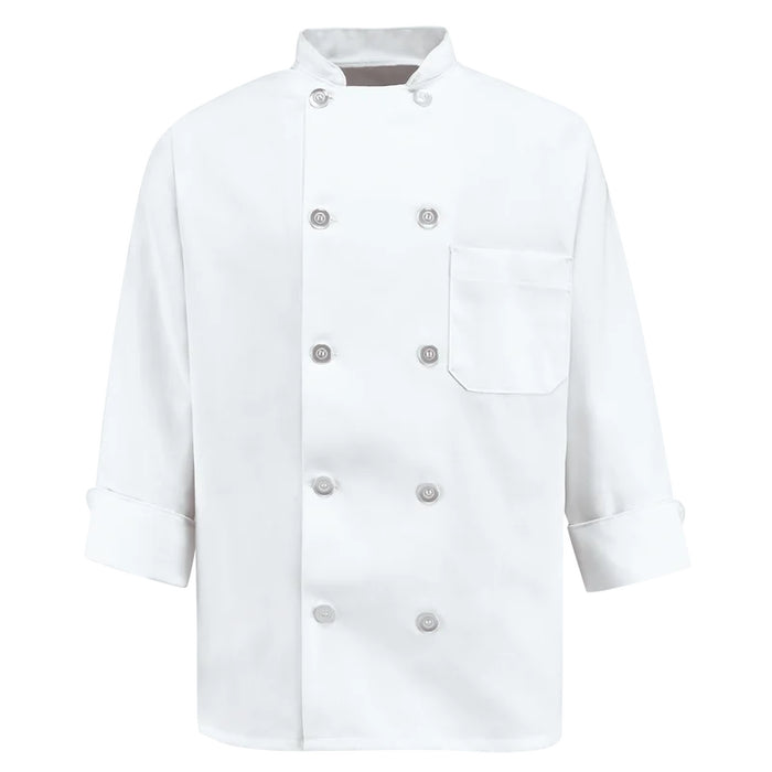 Red Kap® Women's Double-Breasted Reversible-Front Chef Coat with Vented Cuffs - White - 0401WH