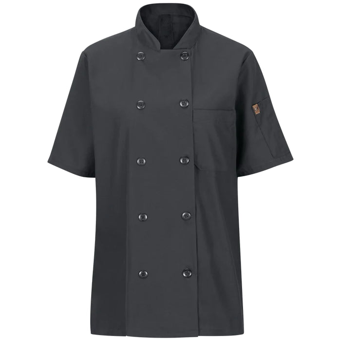 Red Kap® Women's Short Sleeve Double-Breasted Chef Coat with OilBlok + MIMIX® - 045X