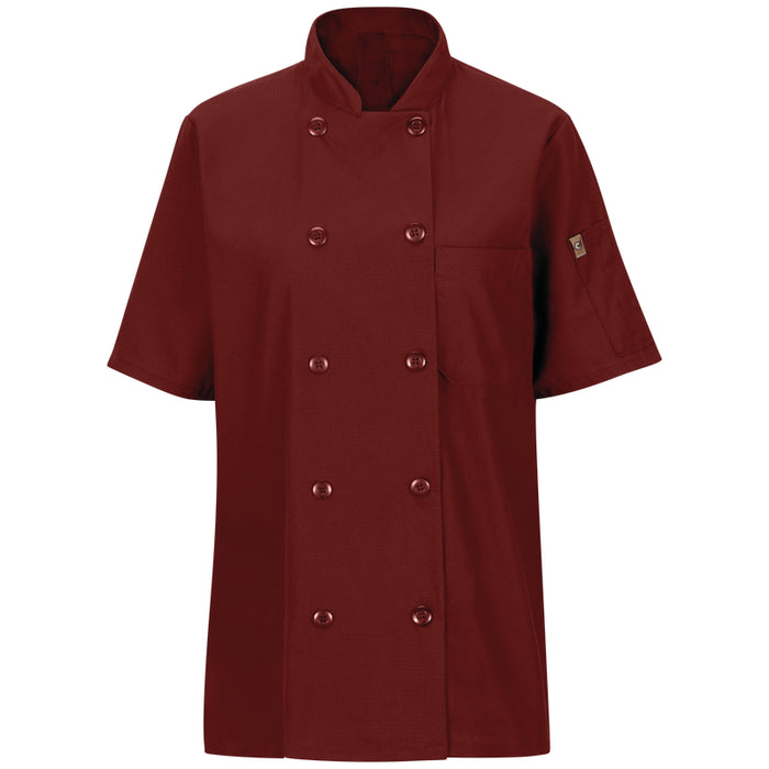 Red Kap® Women's Short Sleeve Double-Breasted Chef Coat with OilBlok + MIMIX® - 045X