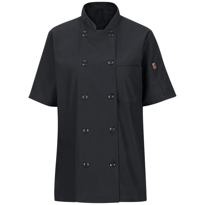 Red Kap® Women's Short Sleeve Double-Breasted Chef Coat with OilBlok + MIMIX® - 045X