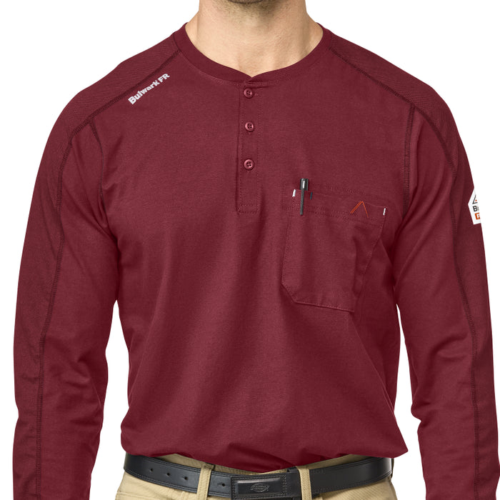 Bulwark® FR Men's Lightweight Flex Knit Henley CAT 2 - STL2