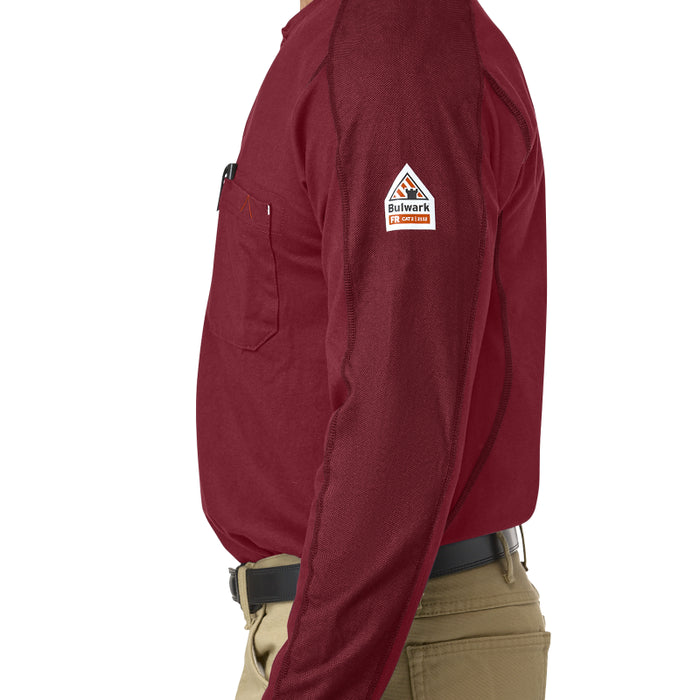 Bulwark® FR Men's Lightweight Flex Knit Henley CAT 2 - STL2