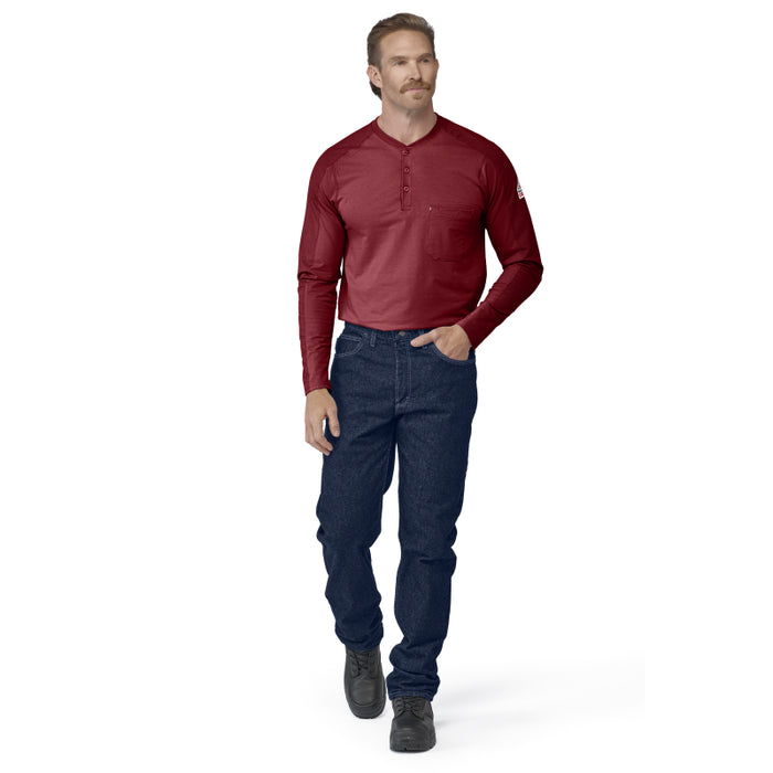 Bulwark® FR Men's Lightweight Flex Knit Henley CAT 2 - STL2