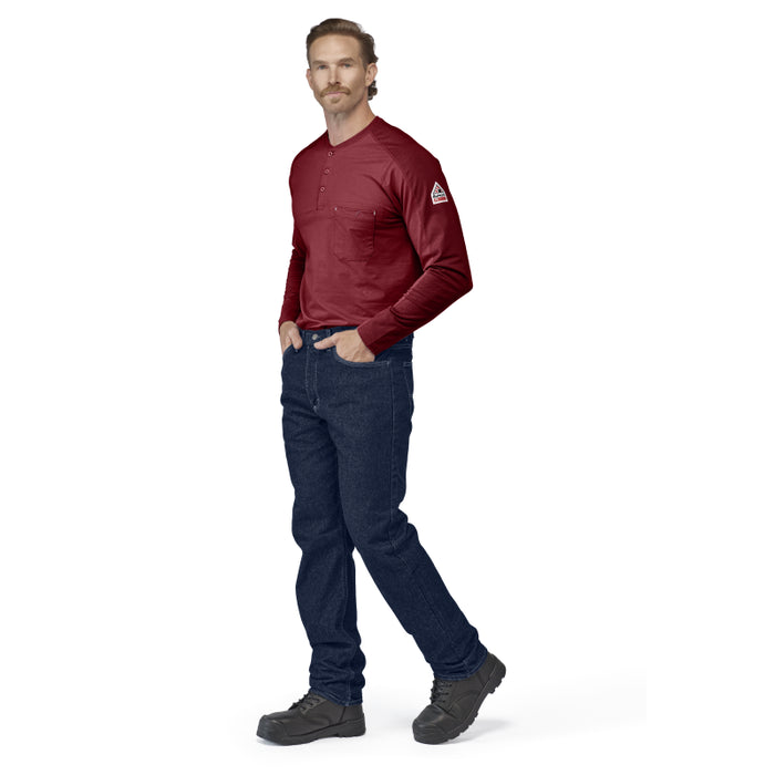Bulwark® FR Men's Lightweight Flex Knit Henley CAT 2 - STL2