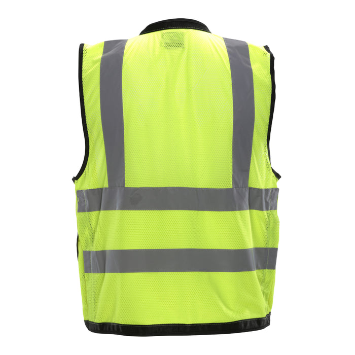 Reflective Apparel® 12 Pocket Hi-Vis Surveyor Mesh Safety Vest - ANSI Class 3 - 578ET