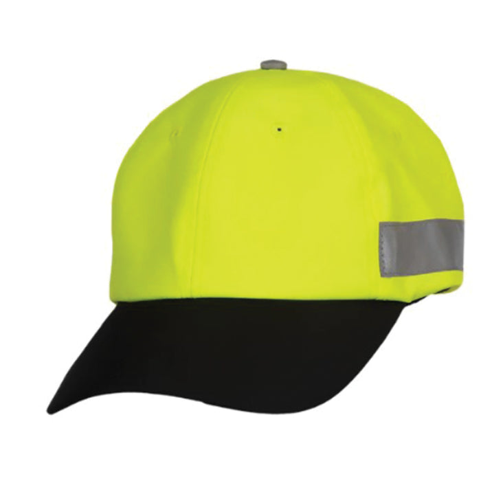 Reflective Apparel™ Baseball Hat with Adjustable Sweatband - Black & Yellow - 813ST